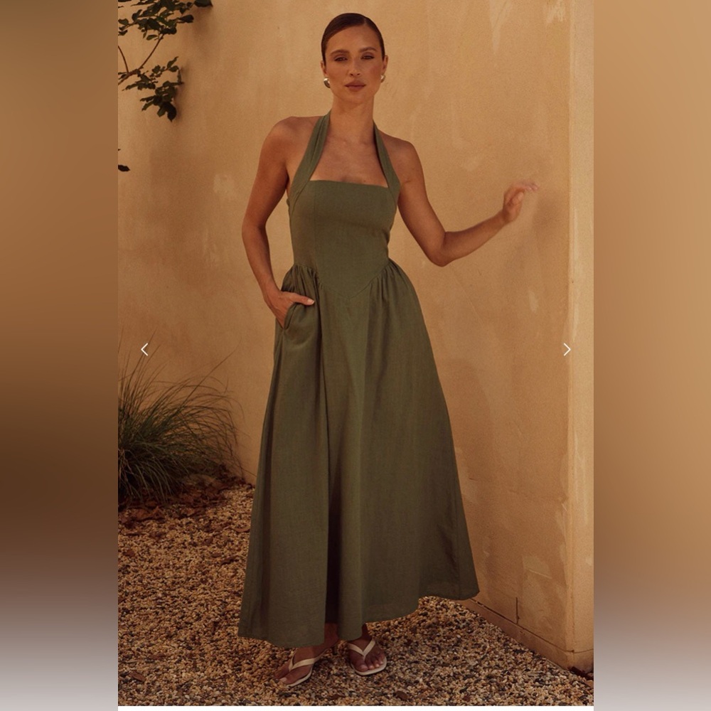 Locklea Midi Dress- Medium- Khaki